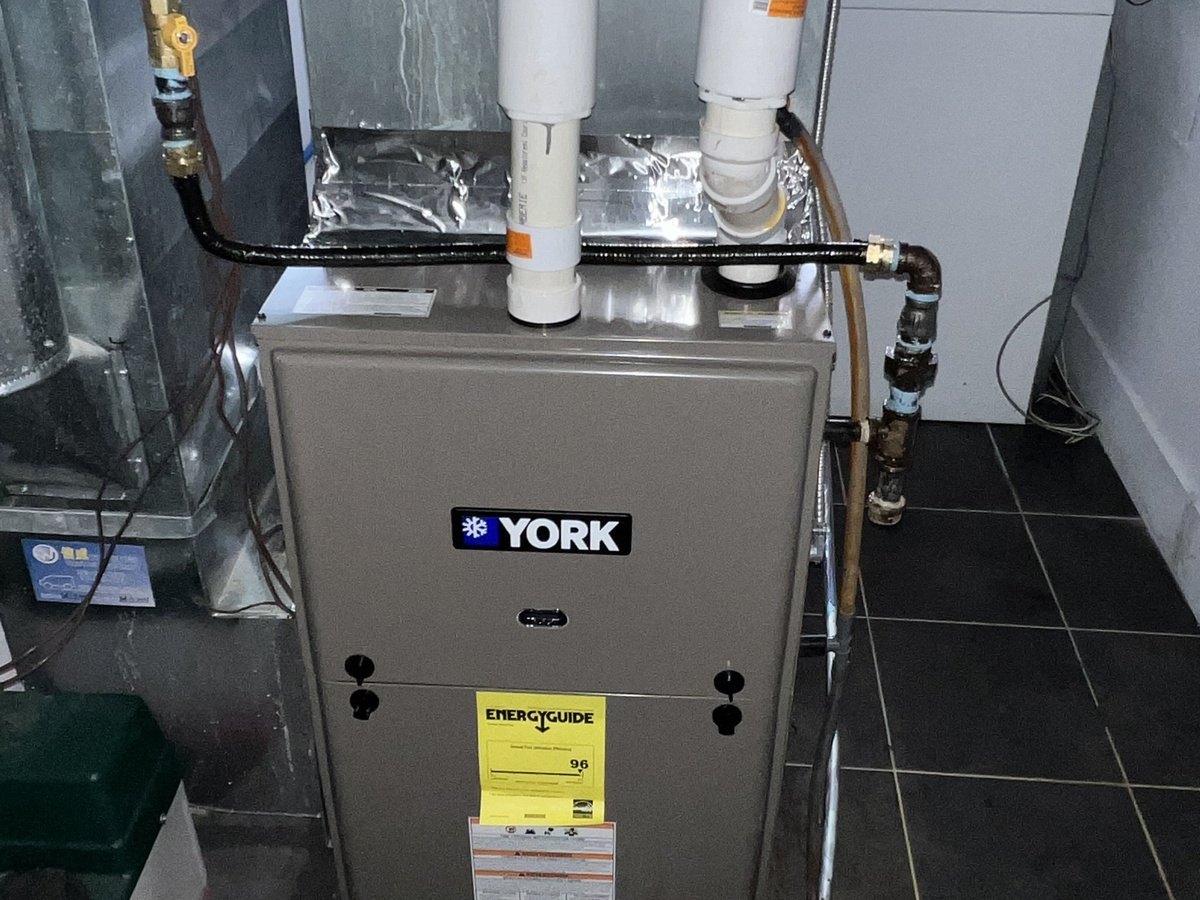 York furnace installation completed by OLU HVAC in the Mississauga area.